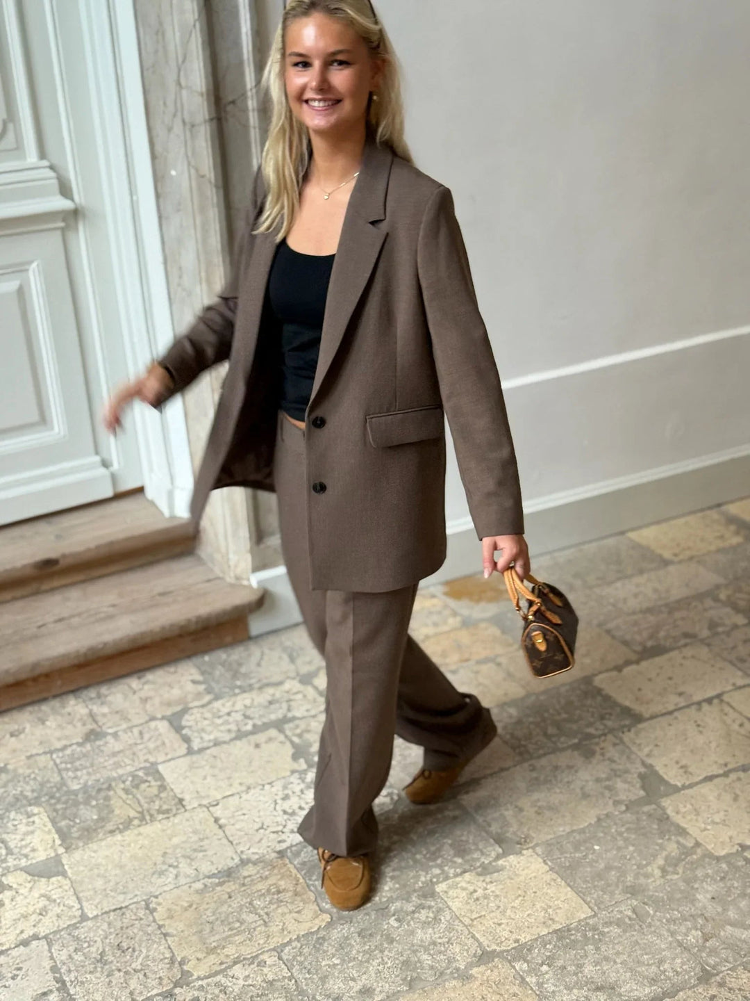 Selected Femme - Bukser - Chocolate Chip - Rita MW wide pant