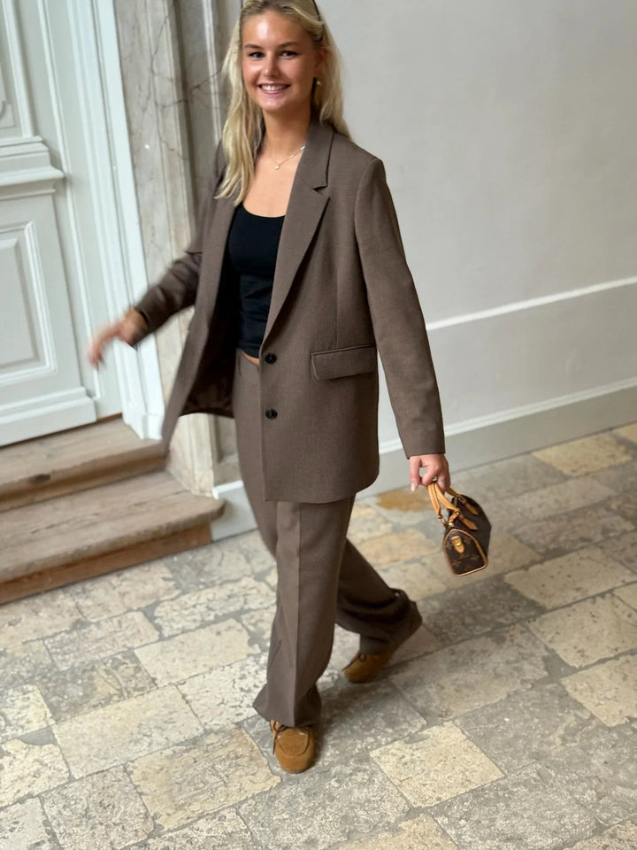 Selected Femme - Bukser - Chocolate Chip - Rita MW wide pant