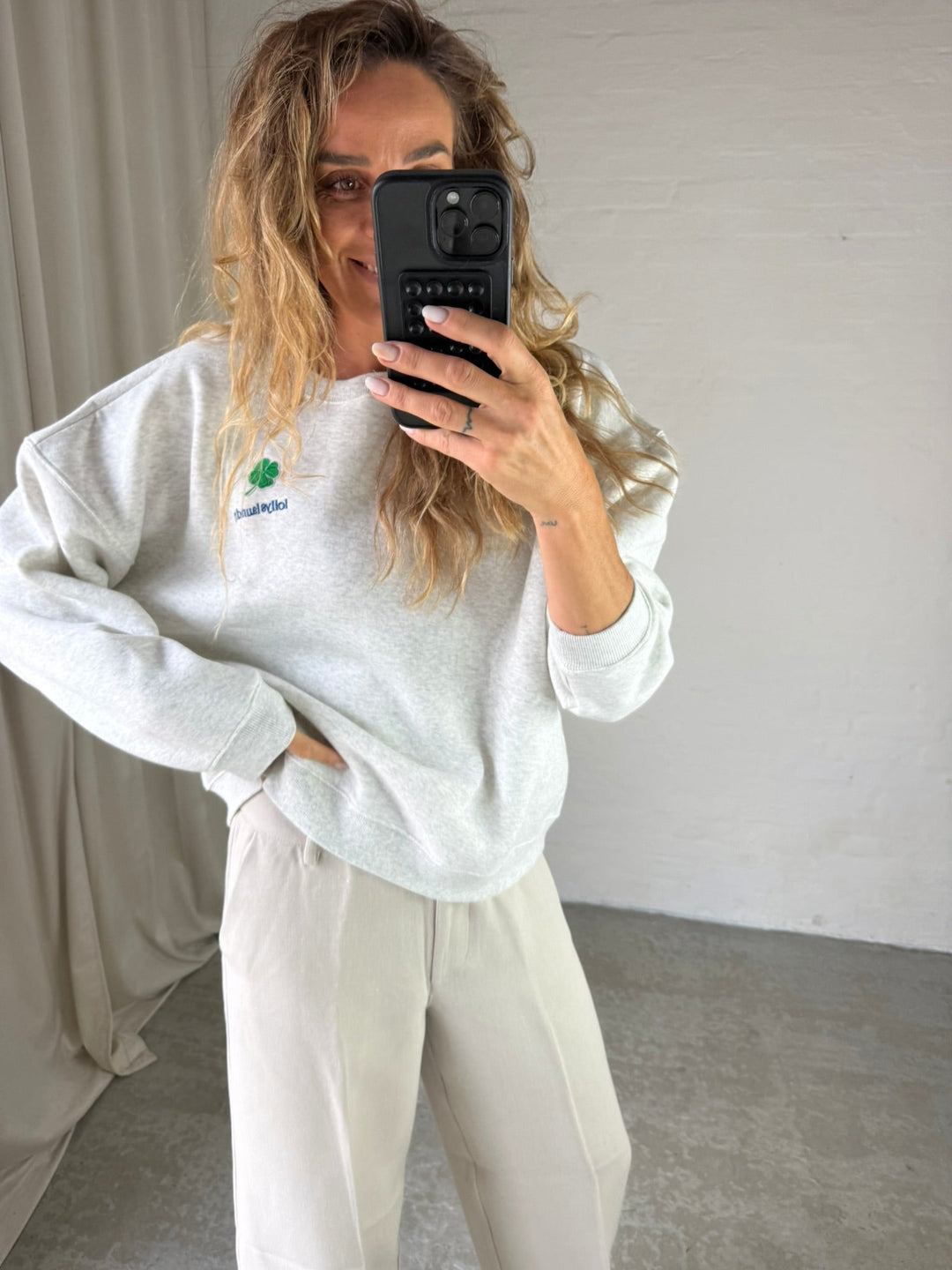 Lollys Laundry - Sweatshirt - Light Grey Melange - CaliforniaLL