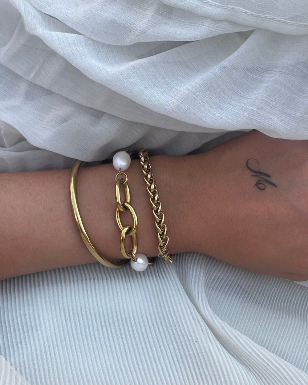 Nine - Pearl Chain Bracelet - Stilkompagniet.dk