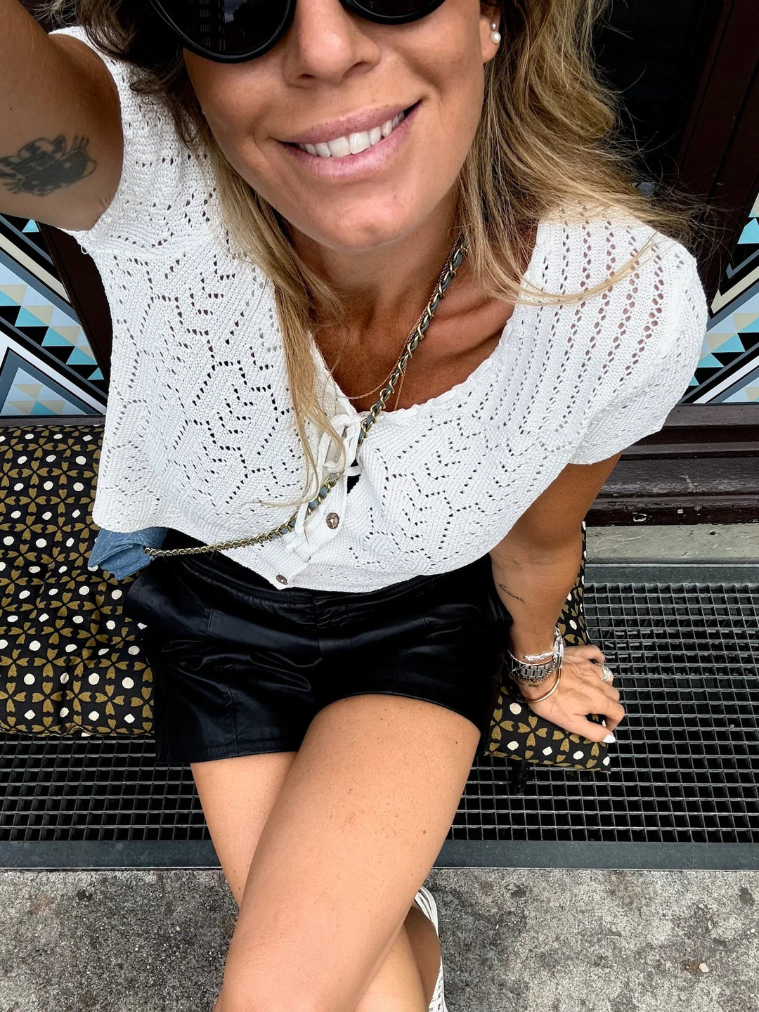 Sassy Copenhagen - Strikket top - Hvid blonde - Ella - Stilkompagniet.dk