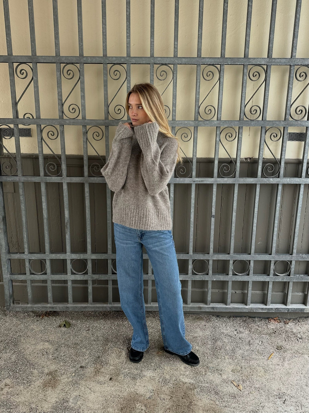 Selected Femme - Strik - Steel Grey - Gabriella High Neck - Stilkompagniet.dk