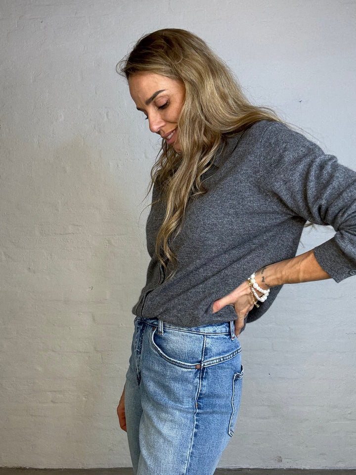 Sassy Copenhagen - 100% Cashmere polo - Grey - Samara sss - Stilkompagniet.dk