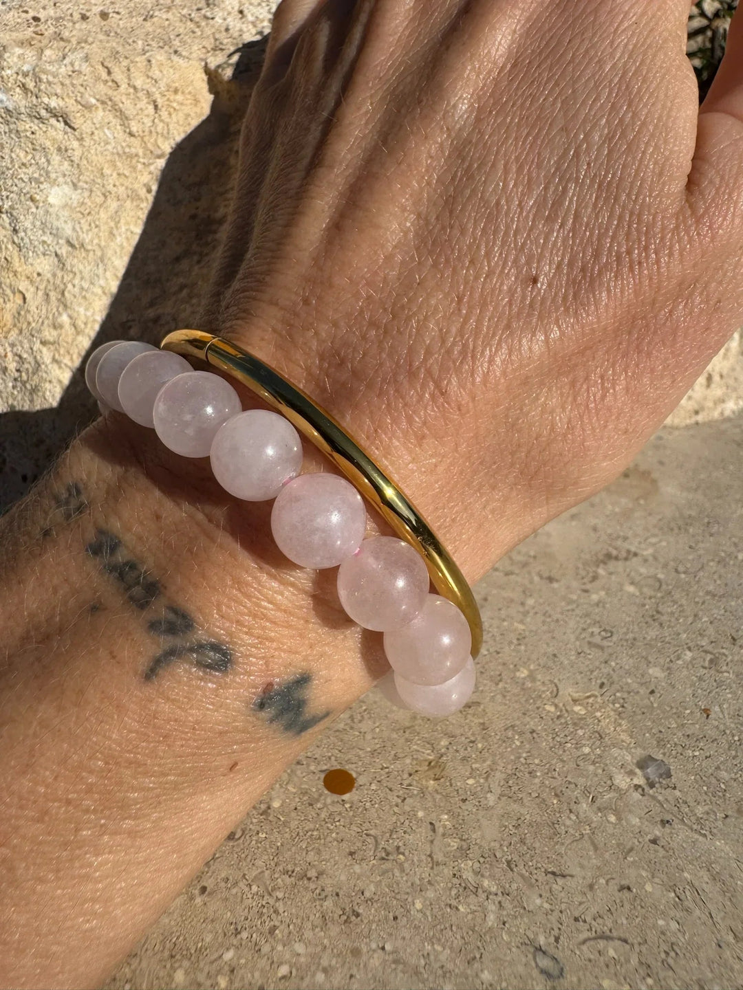 Andcopenhagen Jewelry-  Armbånd - Rosa kvarts perler - Mindi