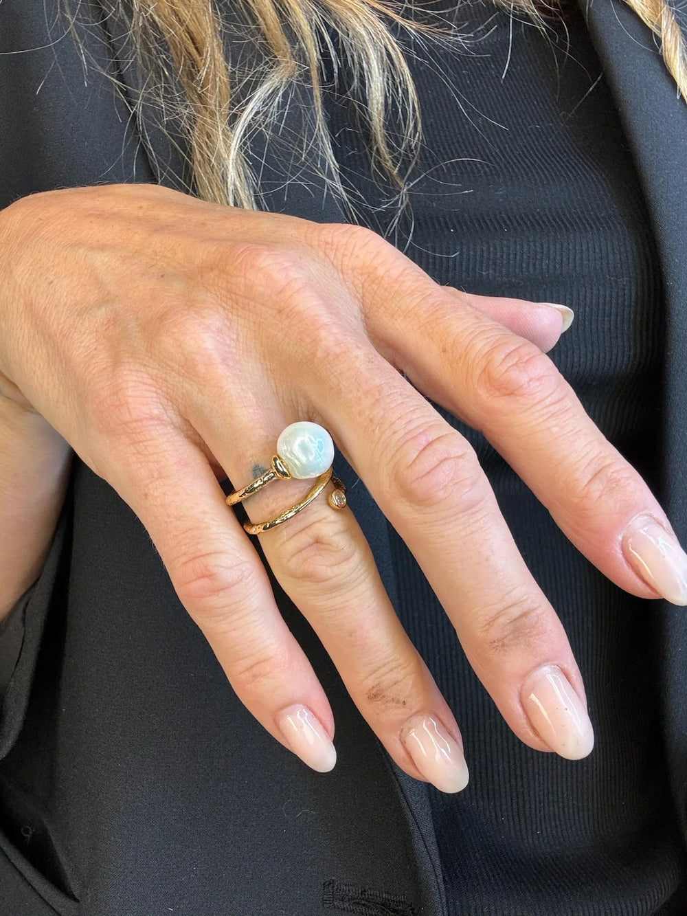 Andcopenhagen - Ring - 18 karat guldbelagt messing - White Pearl - Stilkompagniet.dk