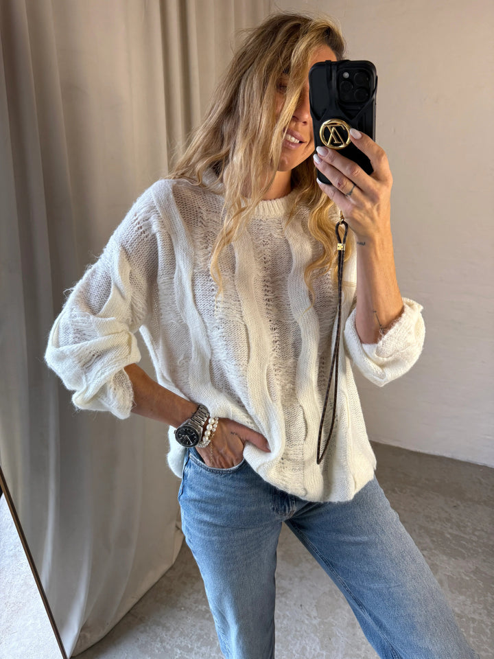 Sassy Copenhagen - Strik - Off White - Anabell - Stilkompagniet.dk