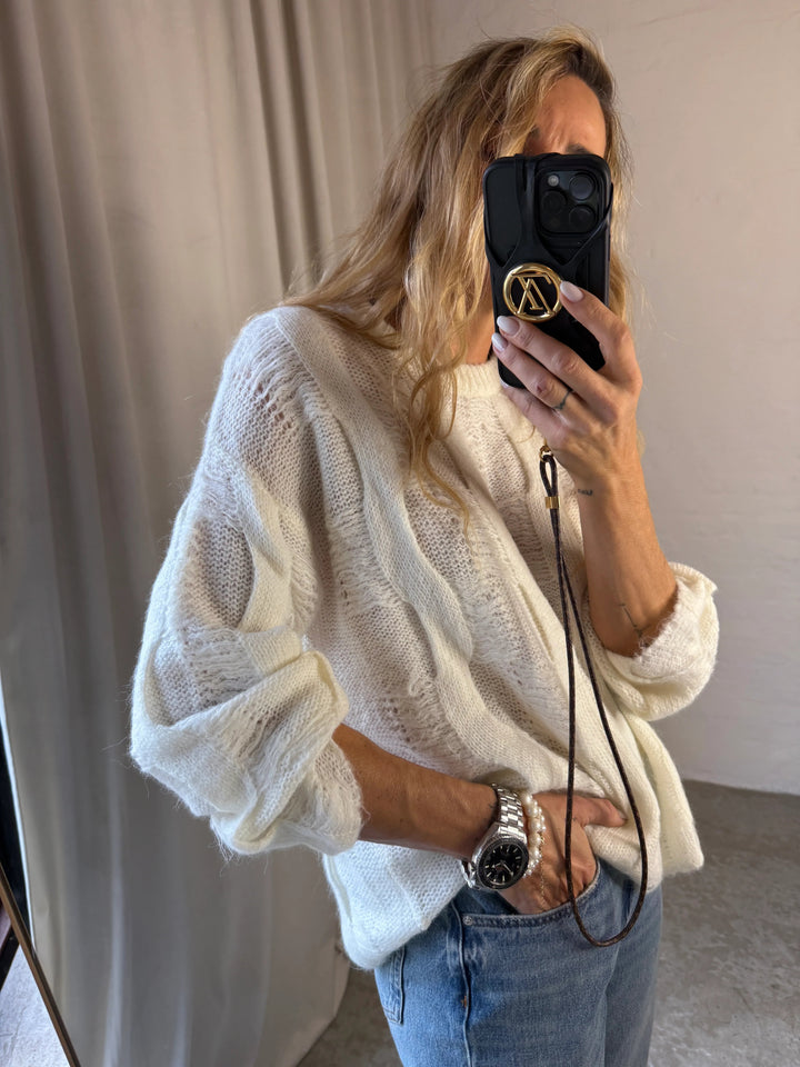 Sassy Copenhagen - Strik - Off White - Anabell - Stilkompagniet.dk