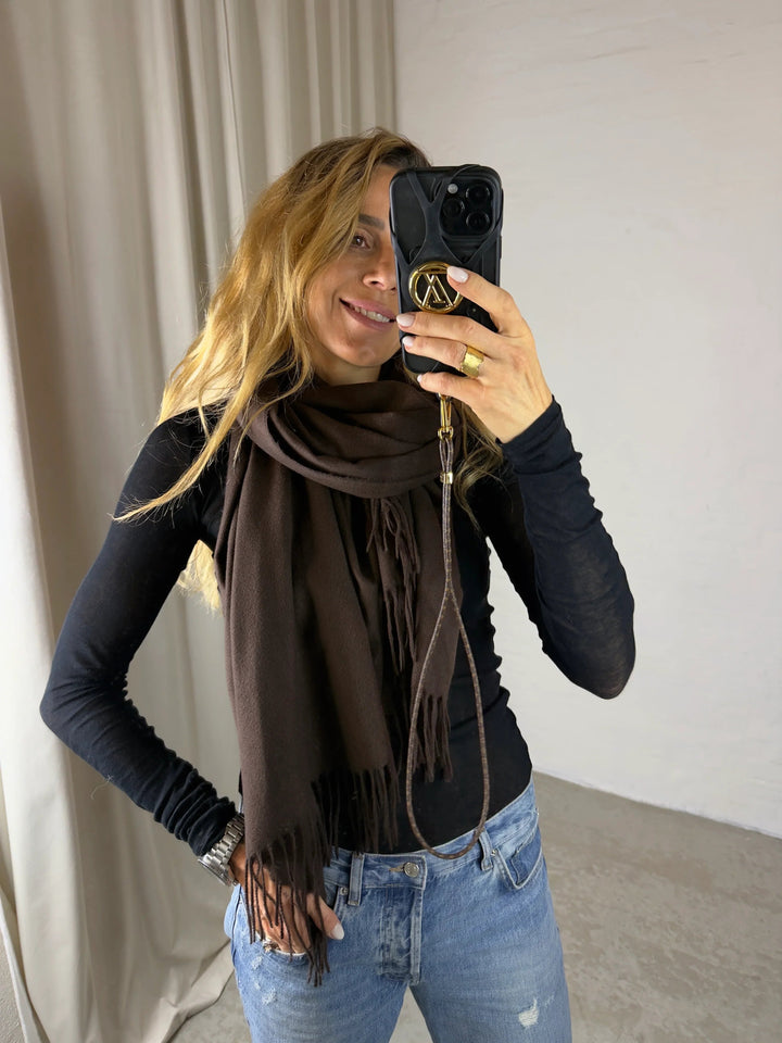 Andcopenhagen - Cashmeretørklæde - Chocolate Brown - 70% cashmere - Yana