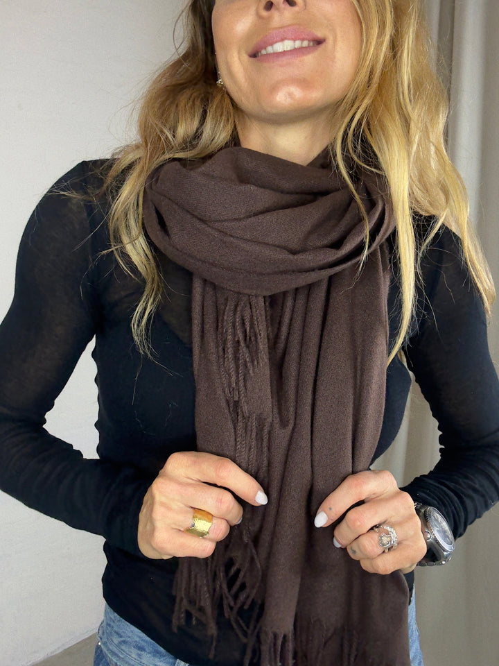 Andcopenhagen - Cashmeretørklæde - Chocolate Brown - 70% cashmere - Yana