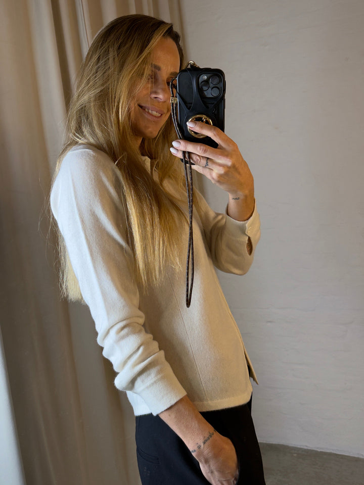 Sassy Copenhagen - 100% Cashmere polo - Råhvid - Samara sss