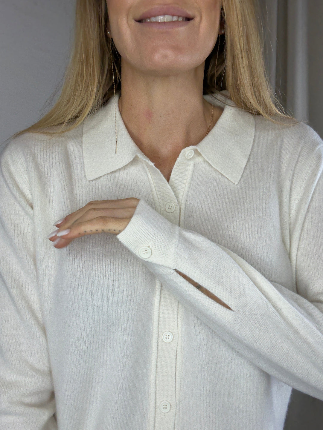 Sassy Copenhagen - 100% Cashmere polo - Råhvid - Samara sss