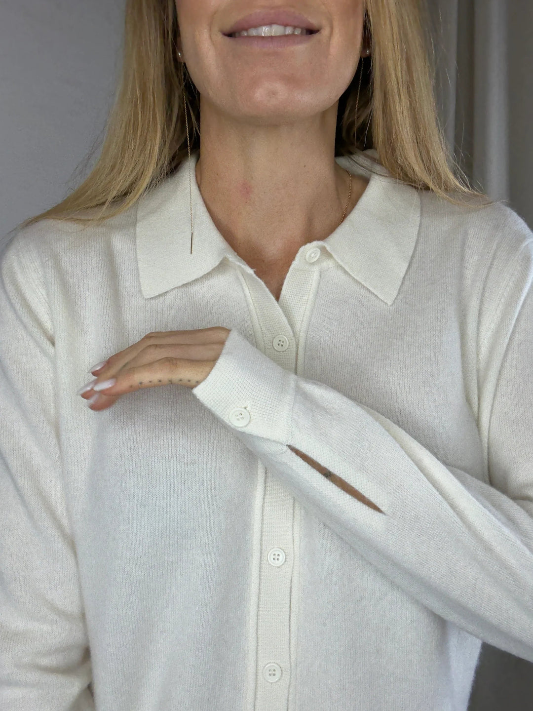 Sassy Copenhagen - 100% Cashmere polo - Råhvid - Samara sss