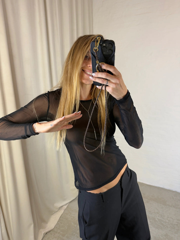Sassy Copenhagen - Mesh bluse  - Sort - Lydie