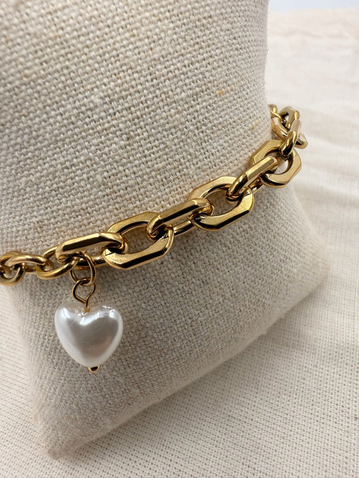 Nine - Heart pearl Bracelet - Stilkompagniet.dk