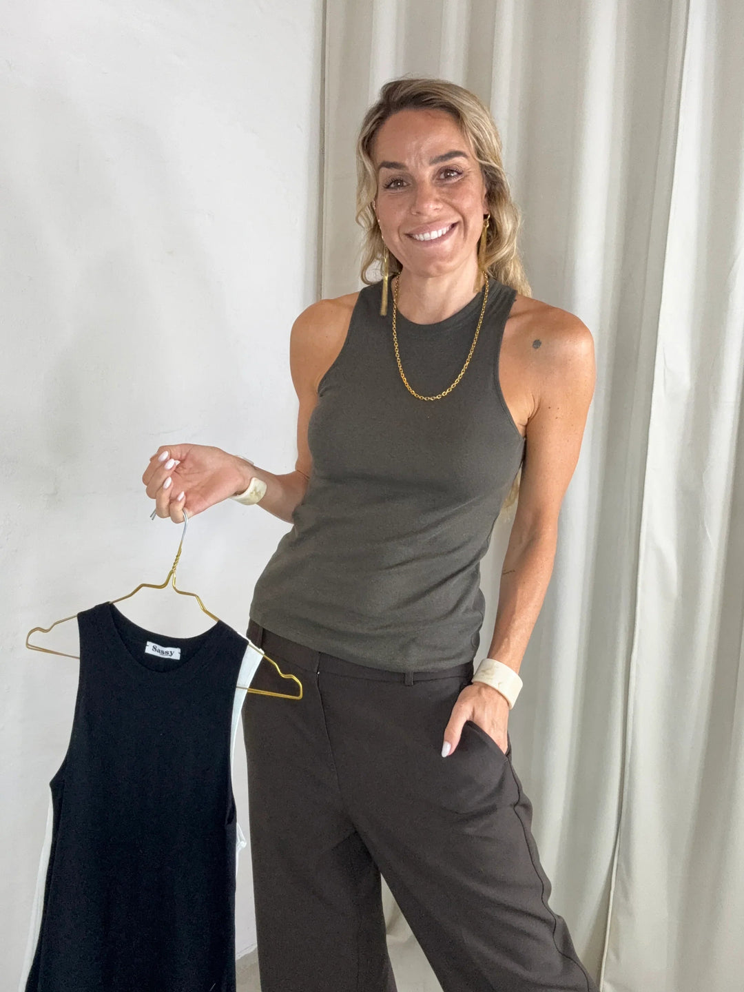 Sassy Copenhagen - Tank Top - Brun - Rie - Stilkompagniet.dk