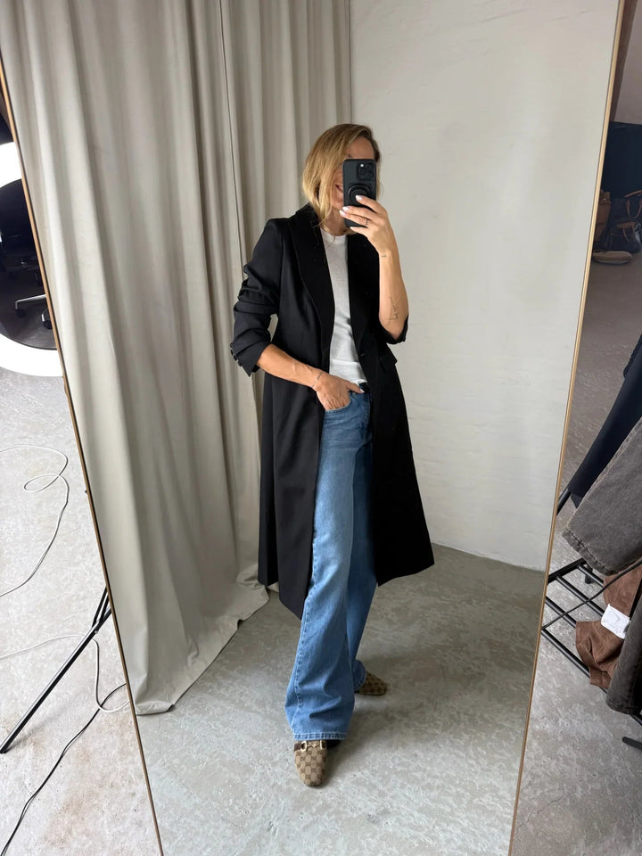 Sassy Copenhagen - Blazer trenchcoat - Sort - Sia - Stilkompagniet.dk