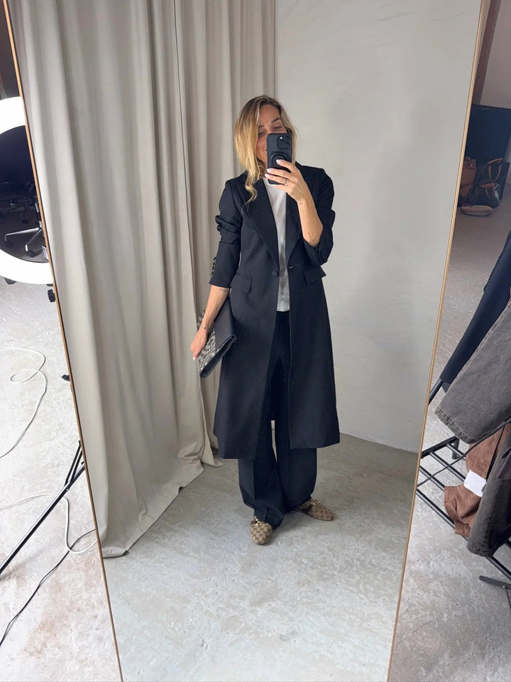 Sassy Copenhagen - Blazer trenchcoat - Sort - Sia - Stilkompagniet.dk
