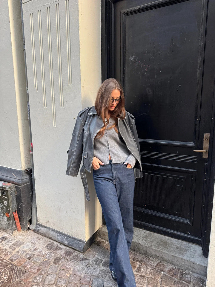 Læderjakke - Grey - MWGilo - MY ESSENTIAL WARDROBE - Stilkompagniet.dk