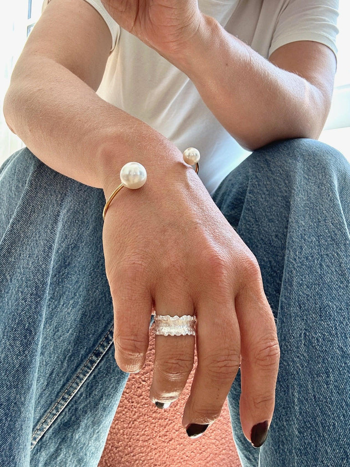Andcopenhagen - Armbånd - forsølvet stainless steel - Bangle pearl - Stilkompagniet.dk