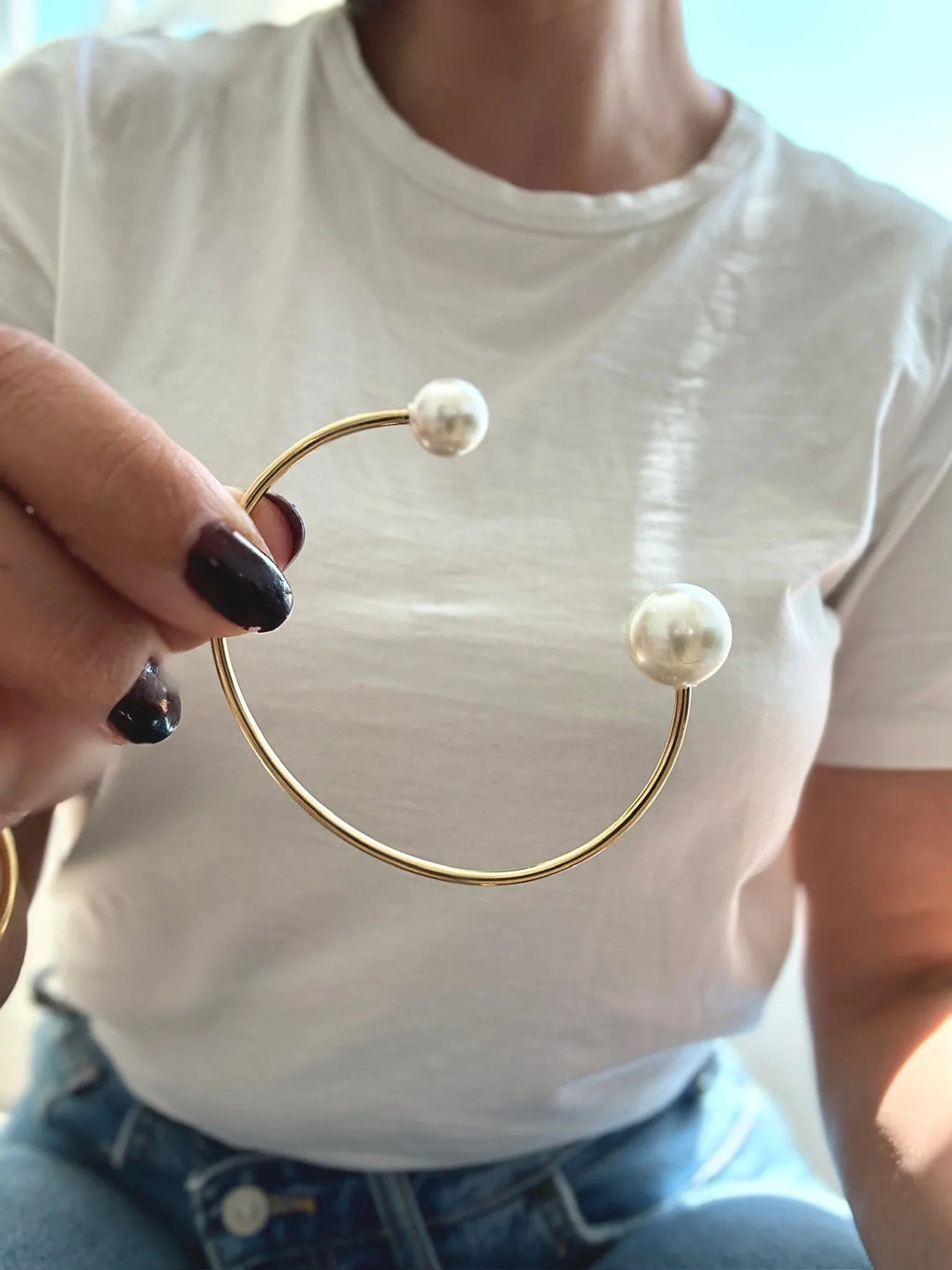 Andcopenhagen - Armbånd - forsølvet stainless steel - Bangle pearl - Stilkompagniet.dk