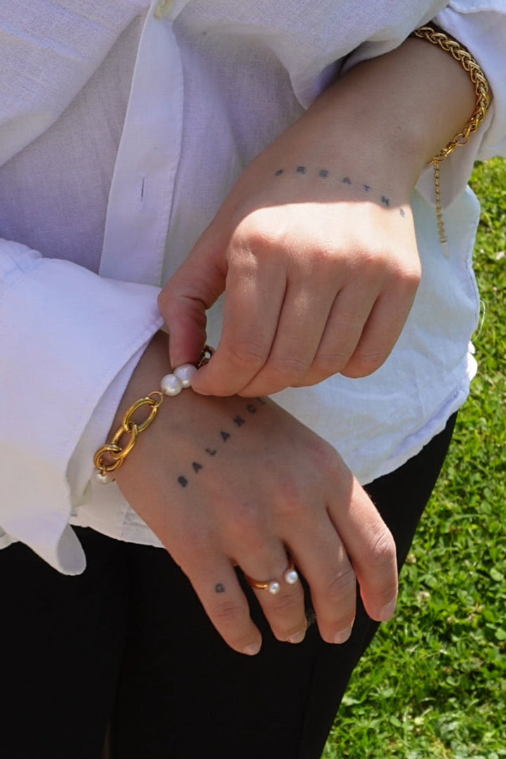 Nine - Pearl Chain Bracelet - Stilkompagniet.dk