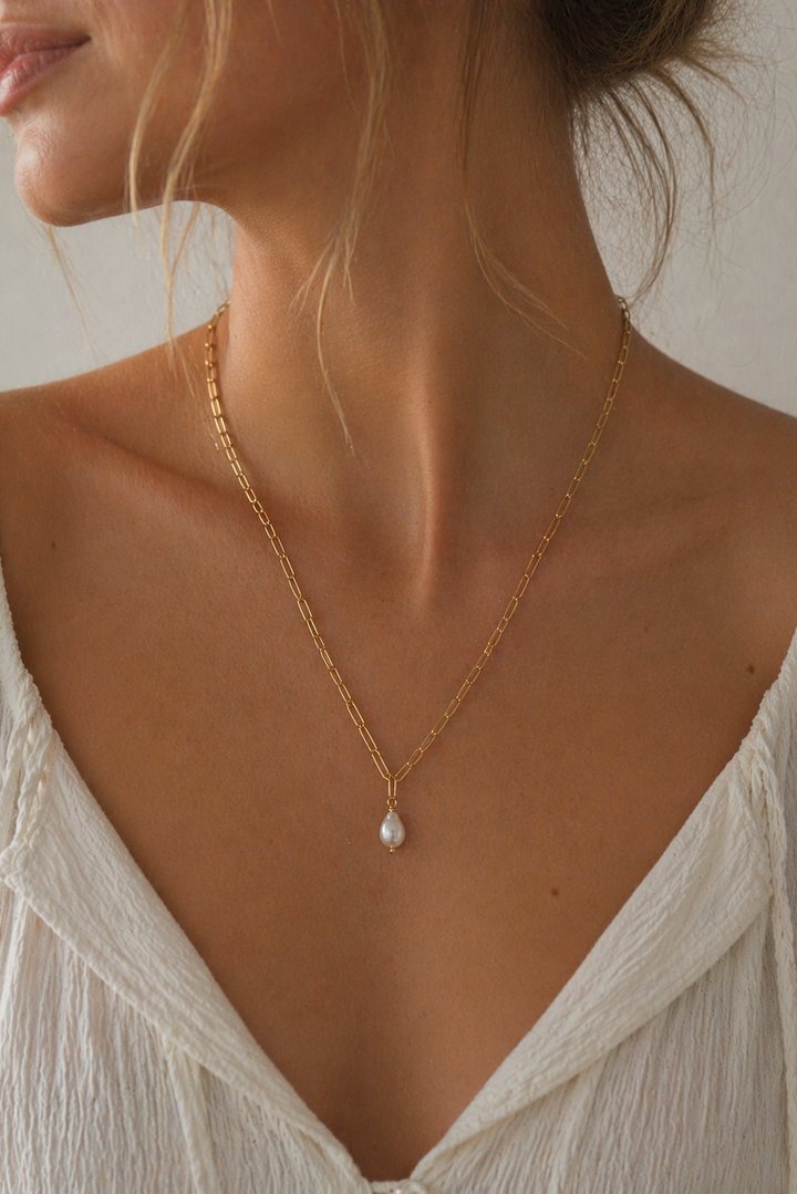 Andcopenhagen Jewelry - Halskæde - Guldbelagt - Dubai Chunky med Baroque perle