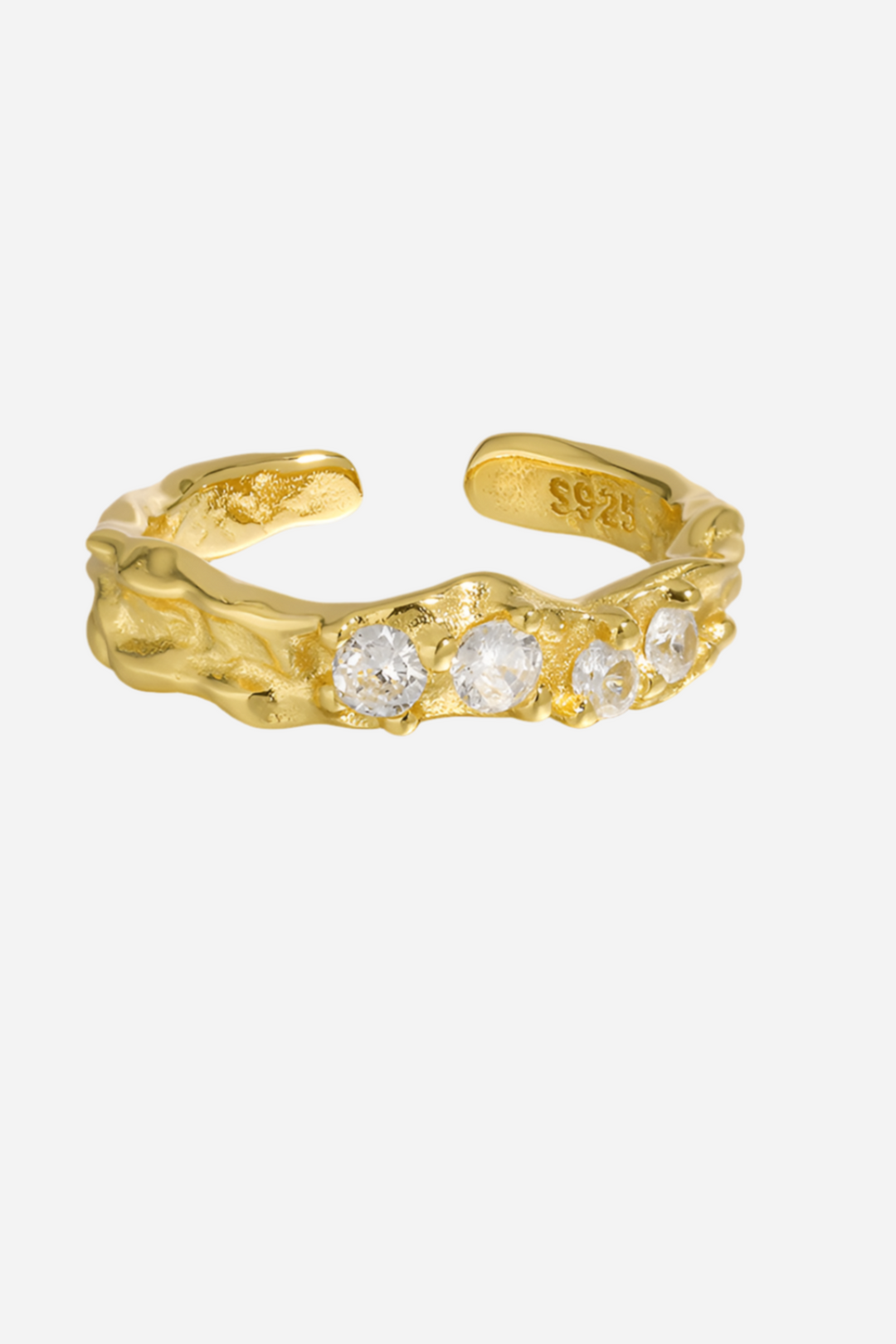 Andcopenhagen Jewelry - Ring - 18 karat guldbelagt 925 sterlingsølv - Aurora zirkonia