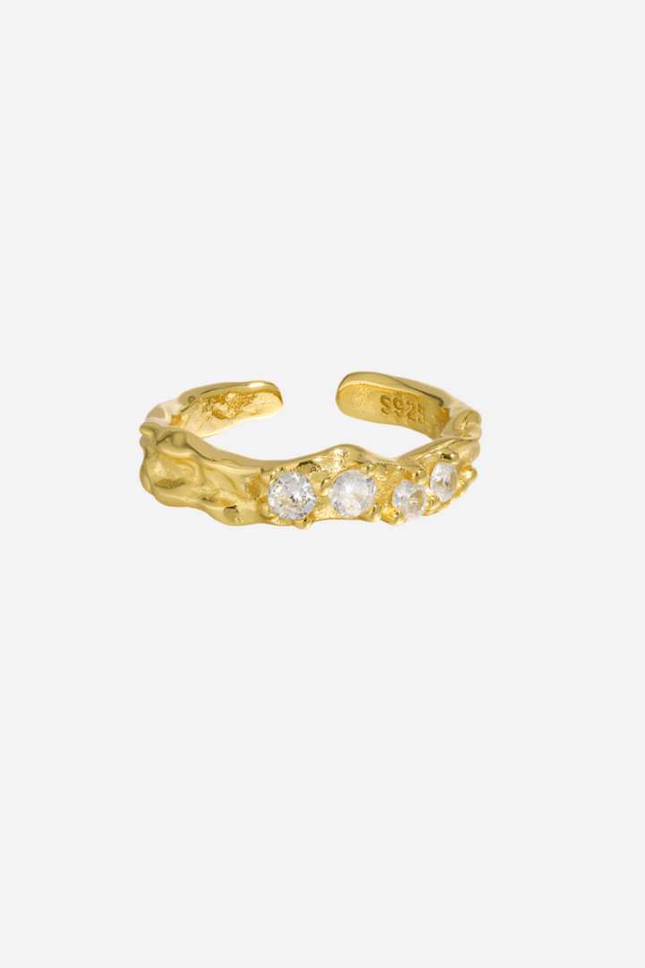 Andcopenhagen Jewelry - Ring - 18 karat guldbelagt 925 sterlingsølv - Aurora zirkonia
