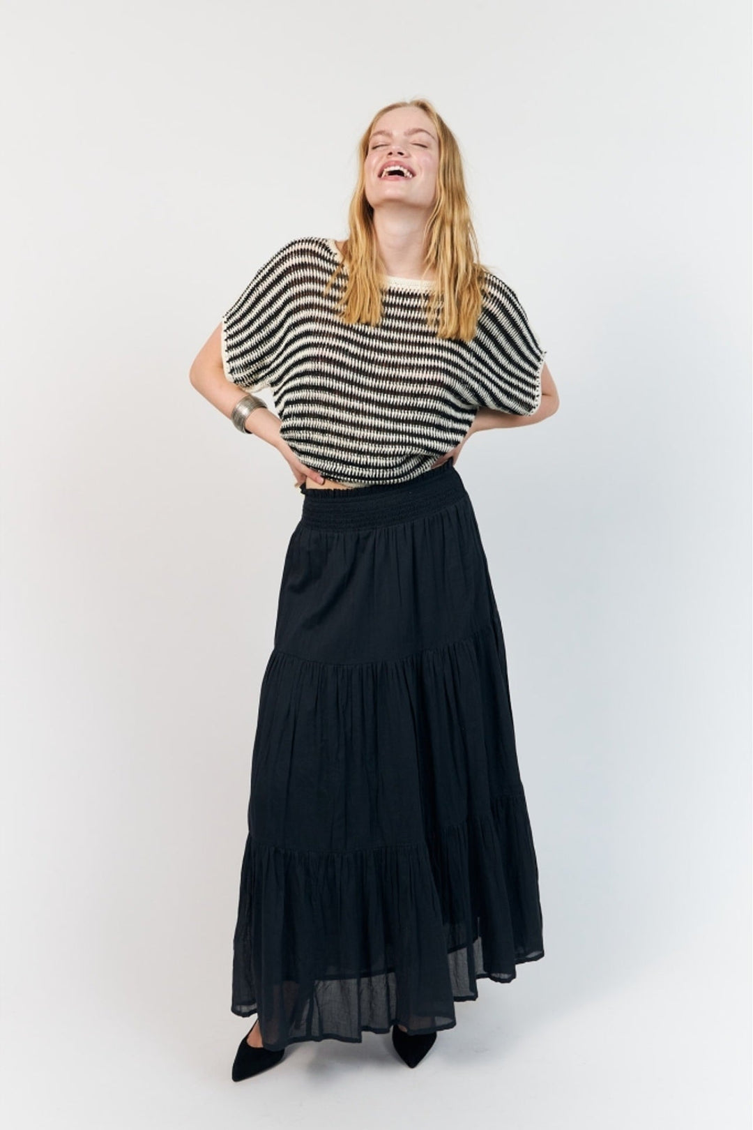 Lollys Laundry - Nederdel - Washed Black - DiamondLL
