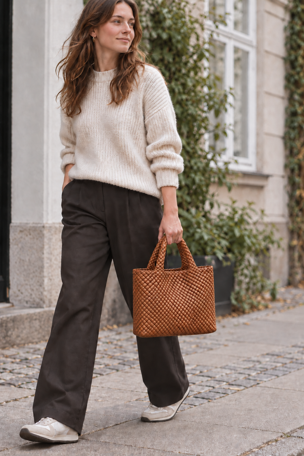 Madera flettet shopper i cognac – Andcopenhagen