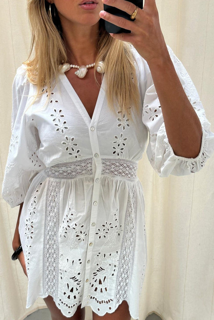 Sissel Edelbo - Kort Kjole - Ecru - Mila Short Dress