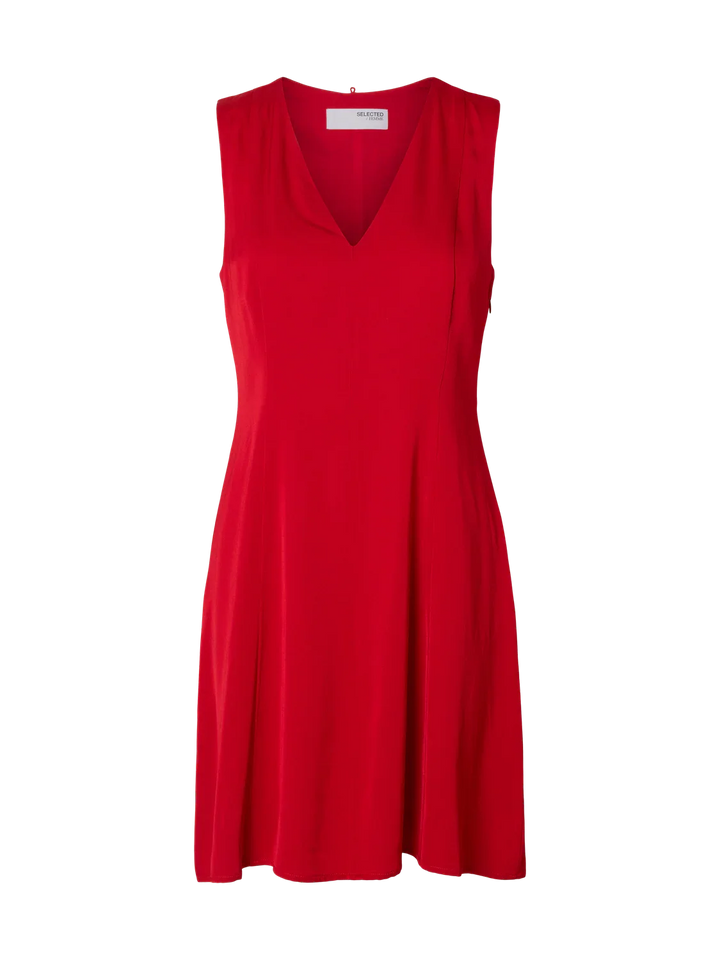 Selected Femme - Kjole - Rød - Leonore - Stilkompagniet.dk