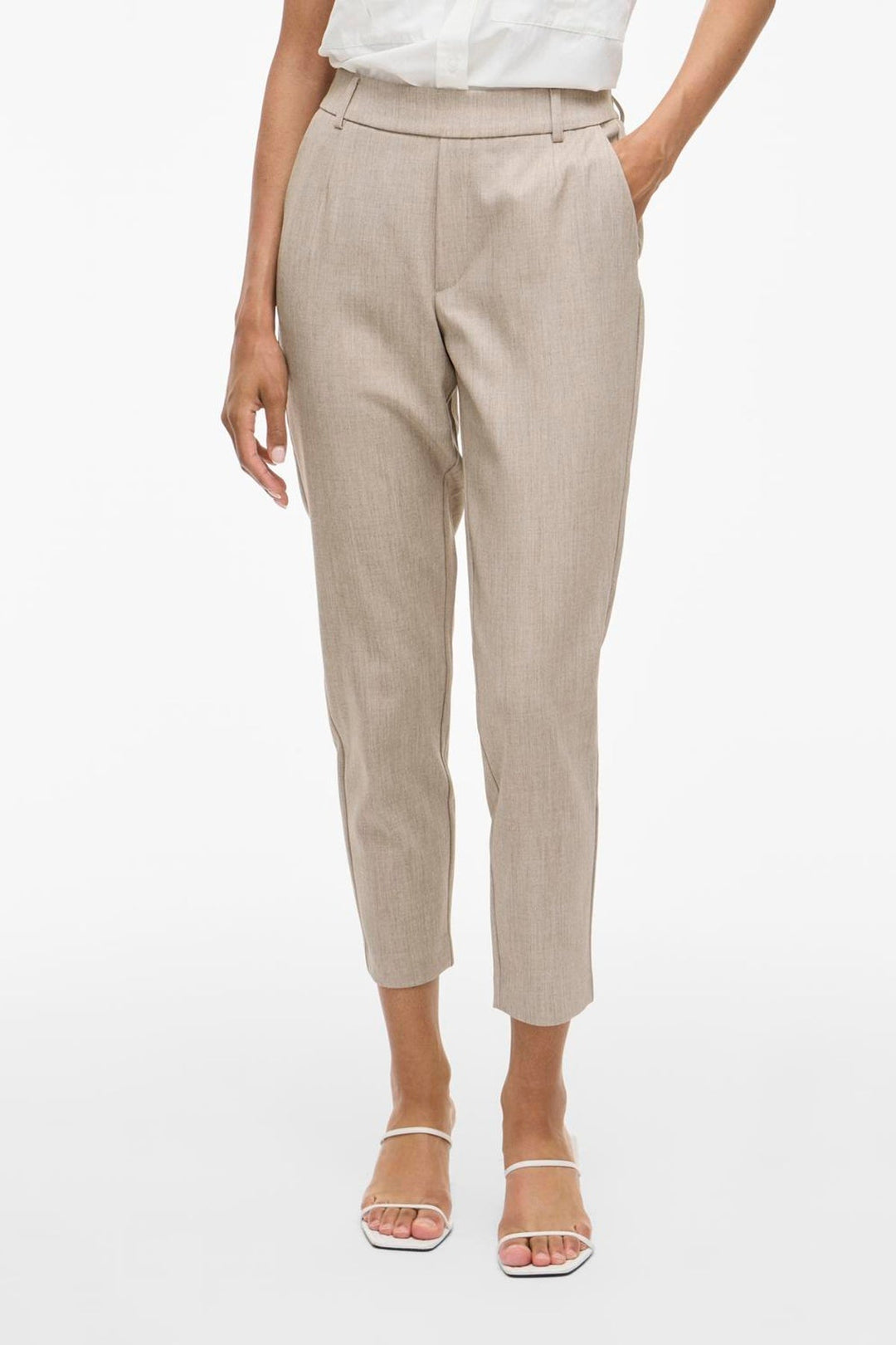 Vila - Bukser - Natural Melange - Vivarone Slim