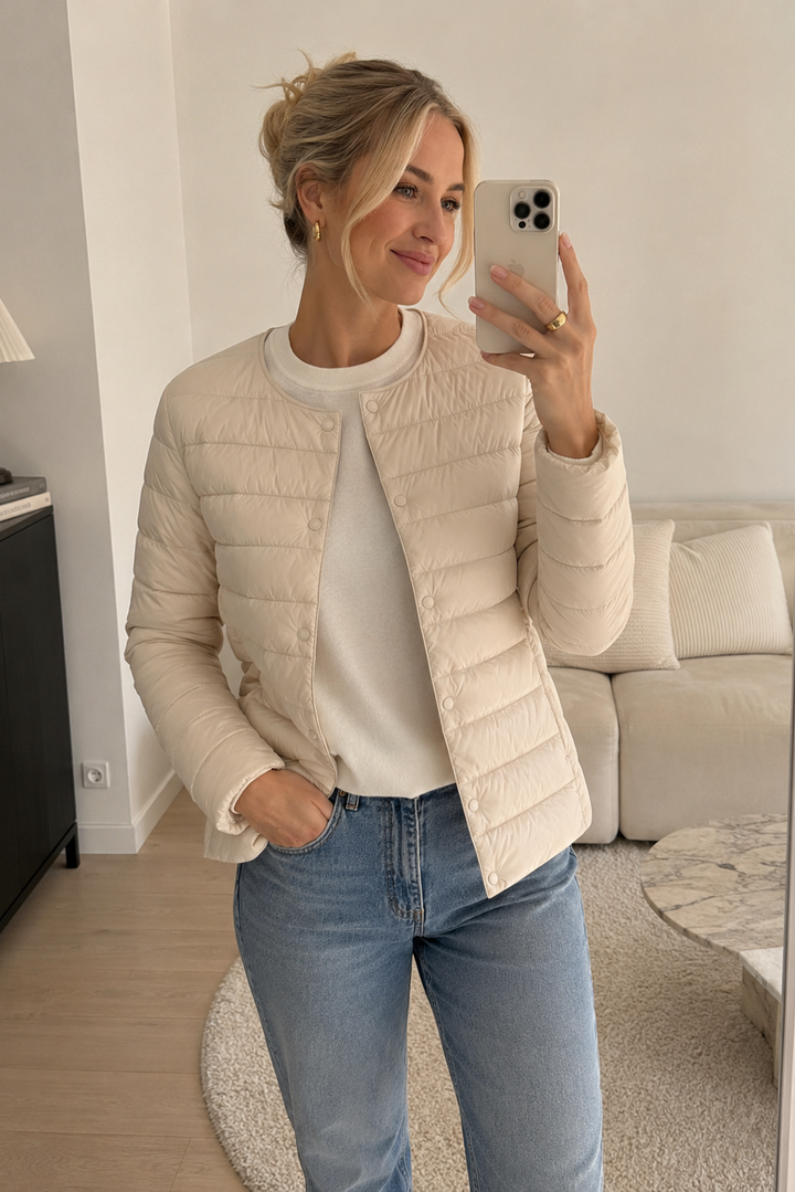 Sassy Copenhagen - Quiltet jakke - Light beige - Rosalie