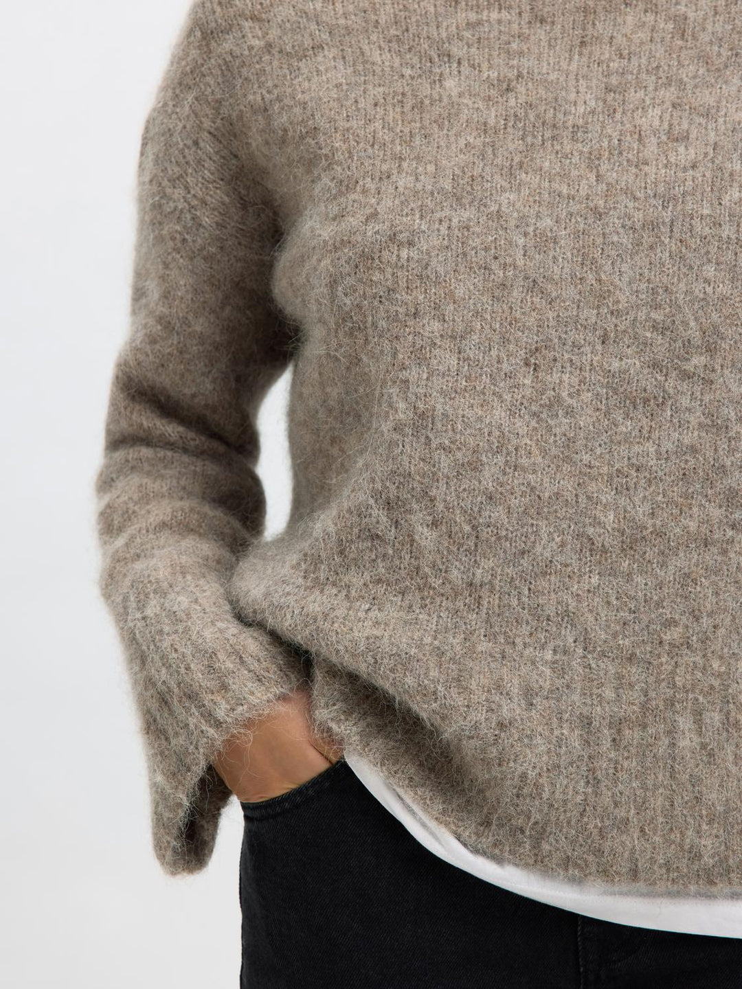 Selected Femme - Strik - Steel Grey - Gabriella High Neck