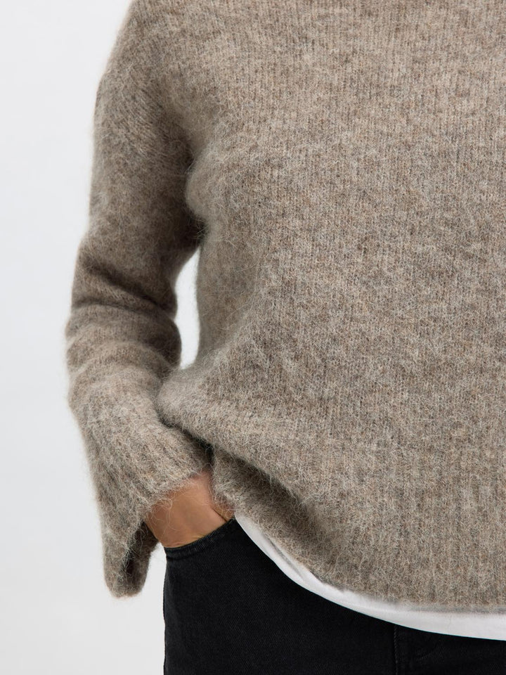 Selected Femme - Strik - Steel Grey - Gabriella High Neck