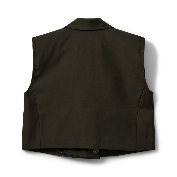 Sofie Schnoor - Vest - Kort Olive - Twill S244416 - Stilkompagniet.dk