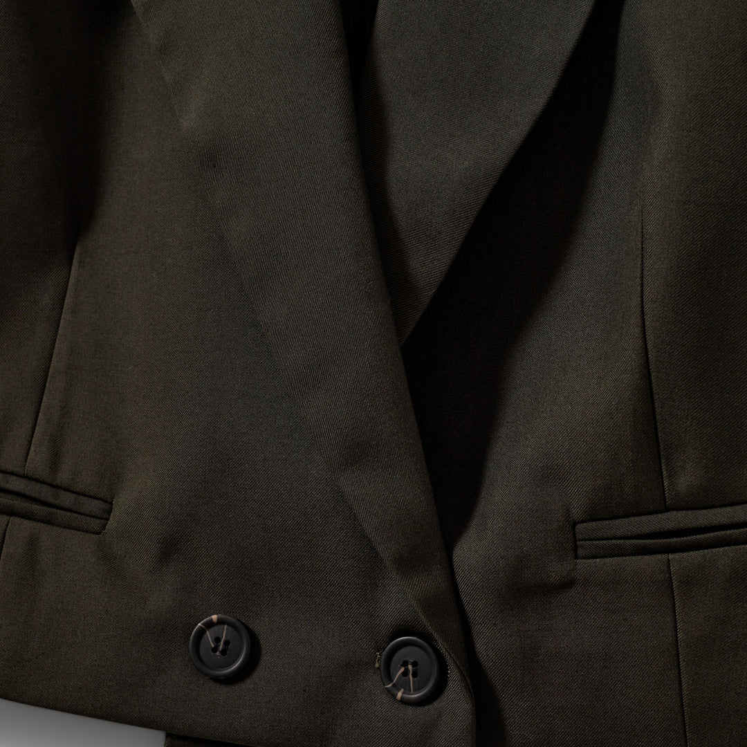 Sofie Schnoor - Vest - Kort Olive - Twill S244416 - Stilkompagniet.dk