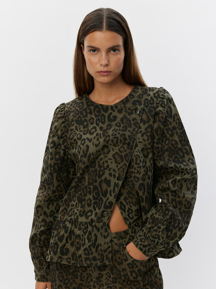 Sofie Schnoor - Jakke - Leopard olive - SadiSW - S244506