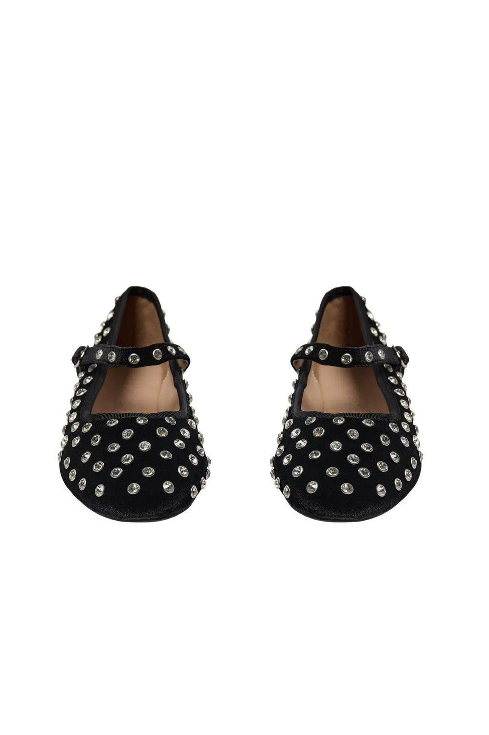 Sofie Schnoor - Ballerina - Sort velour - Rosasw S244755 - Stilkompagniet.dk