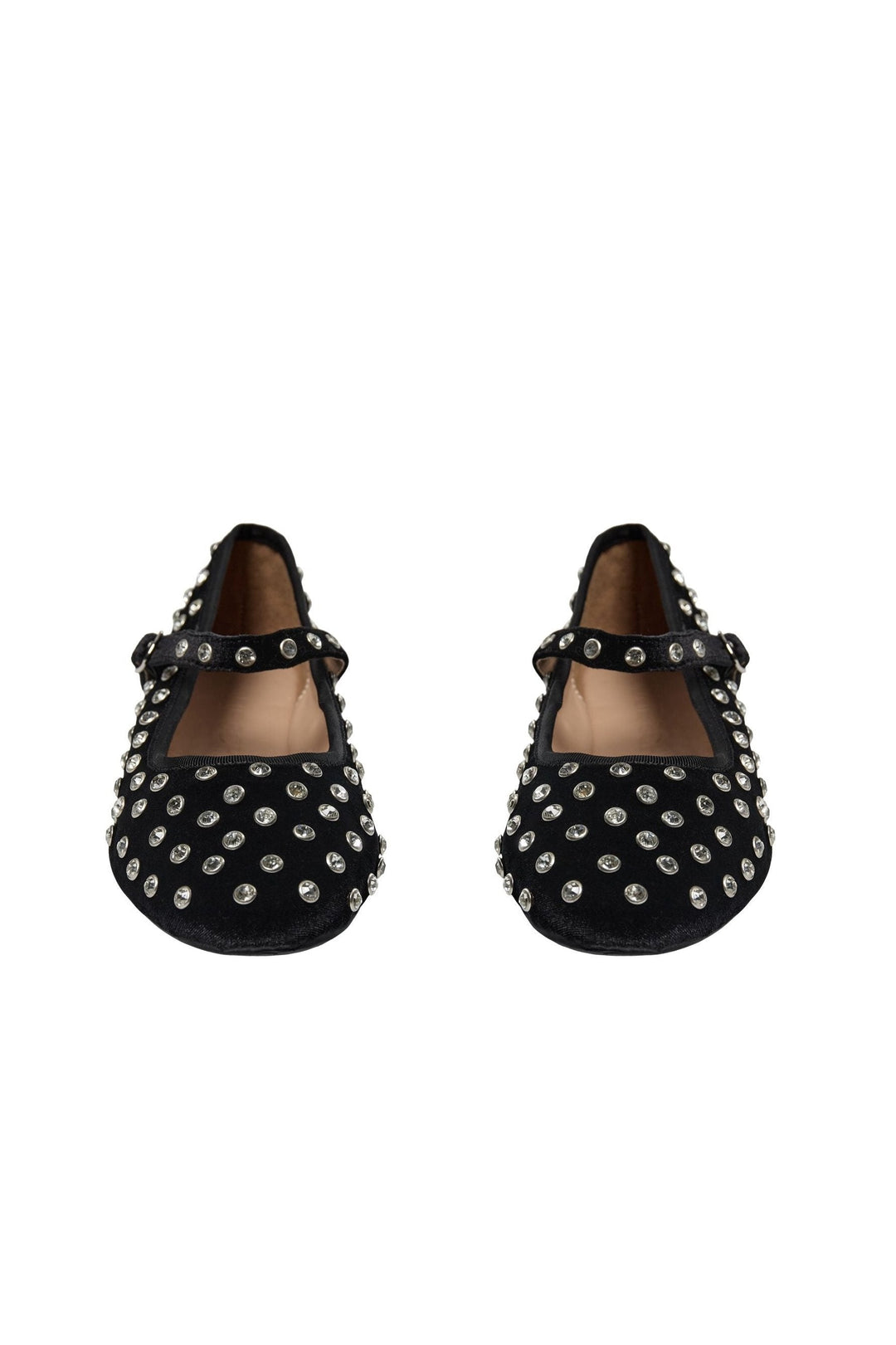 Sofie Schnoor - Ballerina - Sort velour - Rosasw S244755 - Stilkompagniet.dk