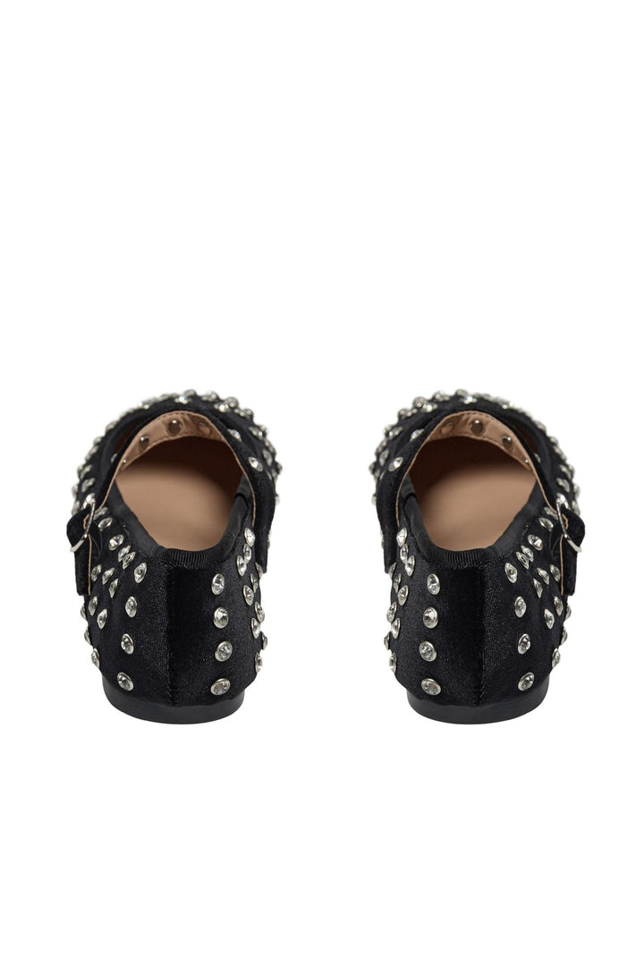 Sofie Schnoor - Ballerina - Sort velour - Rosasw S244755 - Stilkompagniet.dk