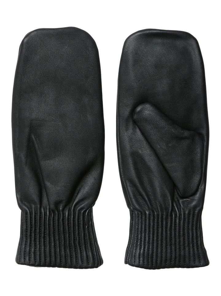 Selected Femme - Mittens/vanter - Læder Black - Olga - Stilkompagniet.dk