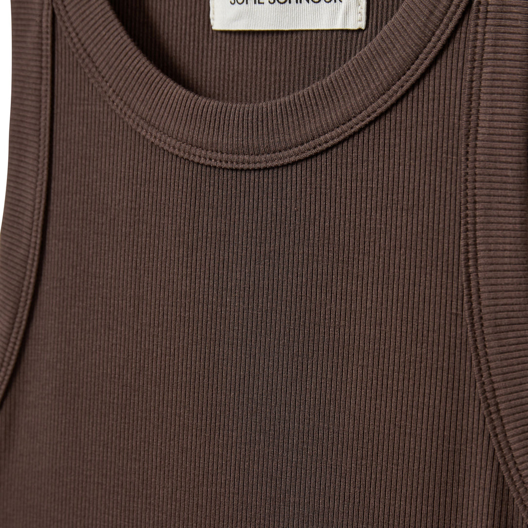 Sofie Schnoor - Jullie SNOS215 Rib Top - Brown Fudge