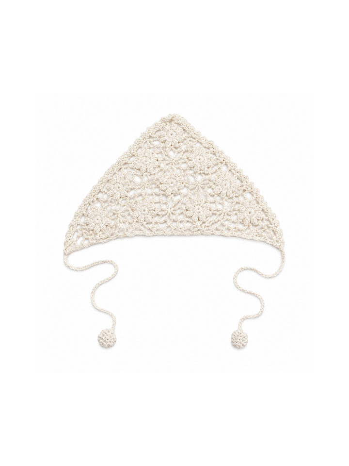 Sassy Copenhagen - Hæklet bandana - Creme - Ibbi