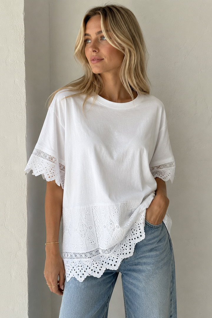 Sassy Copenhagen - T-shirt - Hvid Blonde - Liva