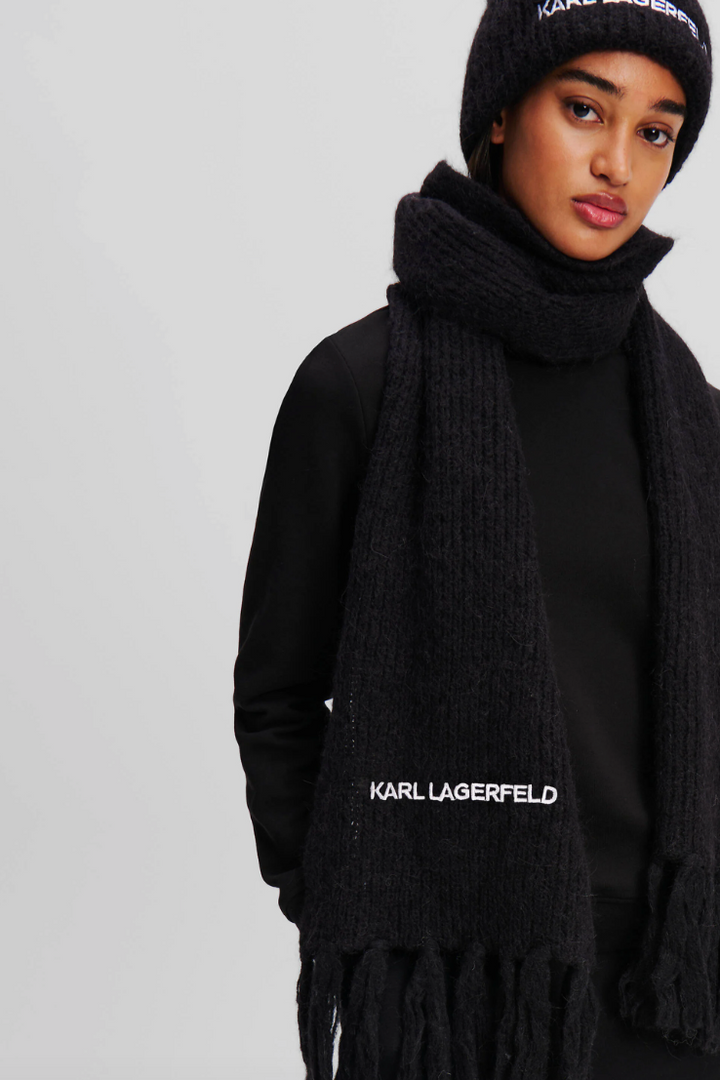 Karl lagerfeld - Halstørklæde - Black - ESSENTIAL KNIT SCARF