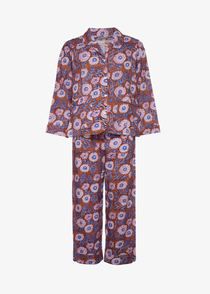 Sissel Edelbo - Nattøjssæt - Nuit pyjamas - Brown floral - sss (Bemærk preorder lev. uge 49)