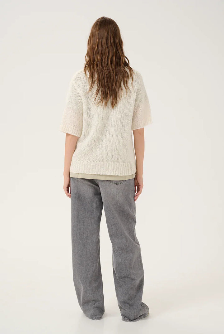 My Essential Wardrobe - Polo strik - White - Lingo - Stilkompagniet.dk