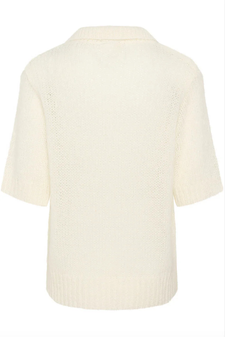 My Essential Wardrobe - Polo strik - White - Lingo - Stilkompagniet.dk